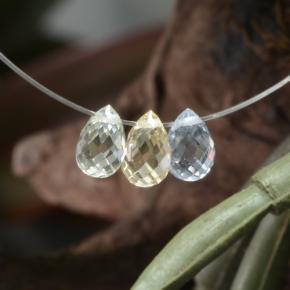 2.12 ctw Multicolor Sapphire Gemstones, Sapphire Gems in Briolette with Hole Shape for Sale.