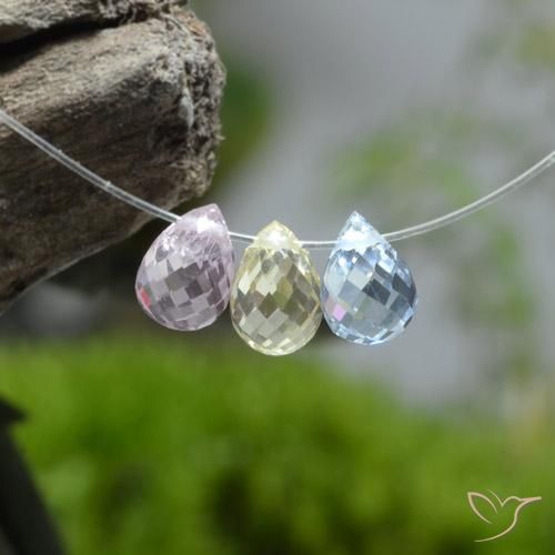 Zaffiro briolette da 1,98 ct, 5,2 mm dalla Tanzania, Photo A