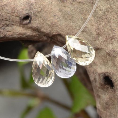 2.32 ctw Multicolor Sapphire Stones, Natural Sapphire in Briolette with Hole Shape for Sale