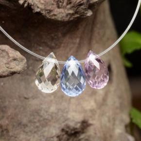 2.16 ctw Multicolor Sapphire Gemstones, Sapphire Gems in Briolette with Hole Shape for Sale.