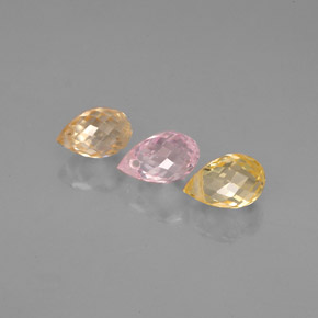 1.88 ct Multicolor Sapphire Gemstone, Sapphire Gem in Briolette with Hole Shape for Sale.