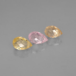 1.88 ct Multicolor Sapphire Stone, Natural Sapphire in Briolette with Hole Shape for Sale