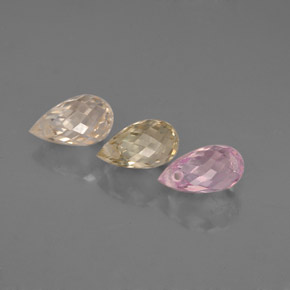 2.19 ct Multicolor Sapphire Gemstone, Sapphire Gem in Briolette with Hole Shape for Sale.
