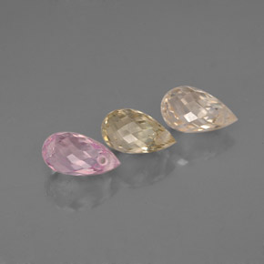 2.19 ct Multicolor Sapphire Stone, Natural Sapphire in Briolette with Hole Shape for Sale