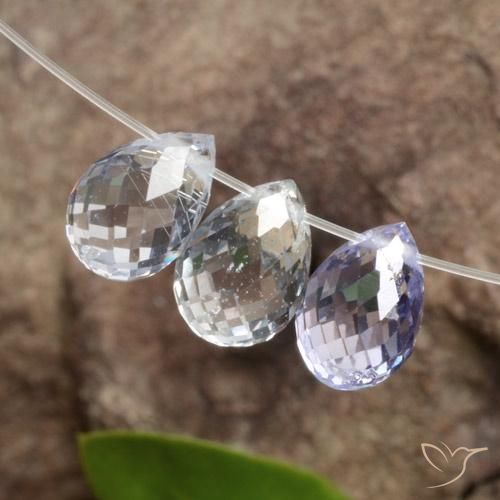 2.85 ctw Multicolor Sapphire Stones, Natural Sapphire in Briolette with Hole Shape for Sale