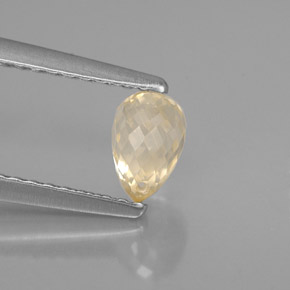 0.85 ct Yellow Sapphire Stone, Natural Sapphire in Briolette with Hole Shape for Sale