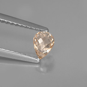 0.57 ct Orange Sapphire Stone, Natural Sapphire in Briolette with Hole Shape for Sale