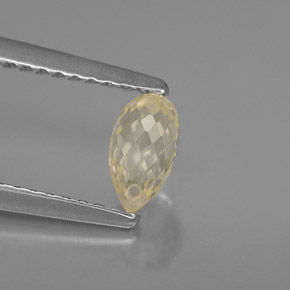0.79 ct Gold Sapphire Stone, Natural Sapphire in Briolette with Hole Shape for Sale