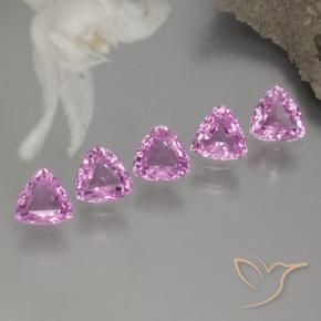1.38 ctw Pink Sapphire Stones, Natural Sapphire in Trillion Facet Shape for Sale