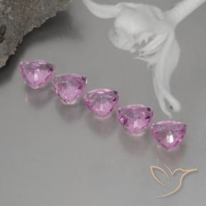 Sapphire Gemstones in 4 x 4 mm (calibrated) Size for Sale, Sapphire Stones in Light Pink Color