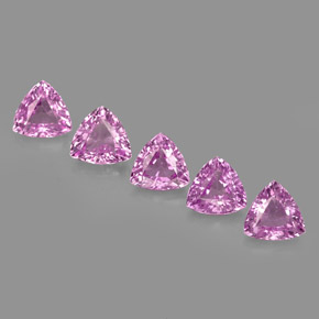 1.39 ct Pink Sapphire Gemstone, Sapphire Gem in Trillion Facet Shape for Sale.