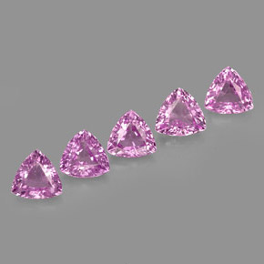 1.39 ct Pink Sapphire Stone, Natural Sapphire in Trillion Facet Shape for Sale