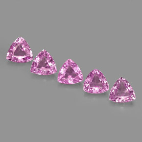 1.28 ct Pink Sapphire Gemstone, Sapphire Gem in Trillion Facet Shape for Sale.