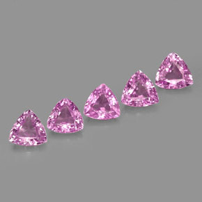 1.28 ct Pink Sapphire Stone, Natural Sapphire in Trillion Facet Shape for Sale
