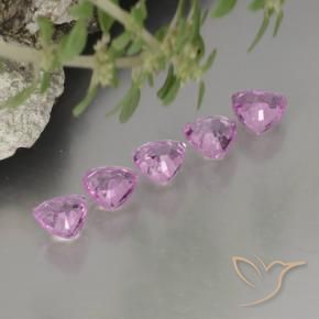 Sapphire Gemstones in 4 x 4 mm (calibrated) Size for Sale, Sapphire Stones in Light Pink Color