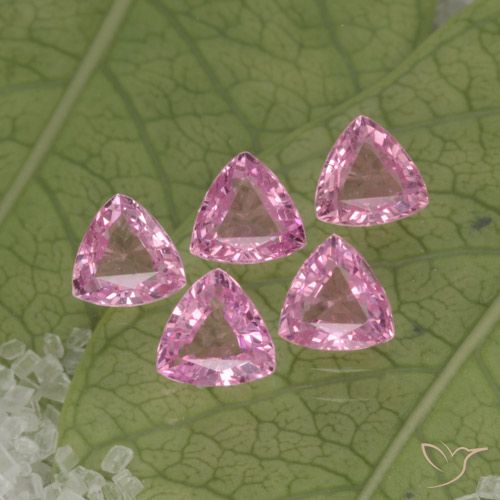 1.30 ctw Pink Sapphire Gemstones, Sapphire Gems in Trillion Facet Shape for Sale.