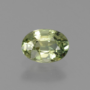 0.63 ct Green Sapphire Gemstone, Sapphire Gem in Oval Facet Shape for Sale.