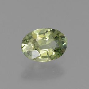 0.63 ct Green Sapphire Stone, Natural Sapphire in Oval Facet Shape for Sale