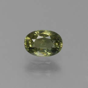 0.71 ct Green Sapphire Gemstone, Sapphire Gem in Oval Facet Shape for Sale.