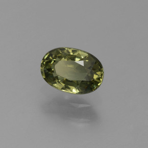 0.71 ct Green Sapphire Stone, Natural Sapphire in Oval Facet Shape for Sale