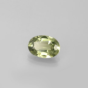 0.57 ct Green Sapphire Stone, Natural Sapphire in Oval Facet Shape for Sale