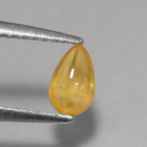 0.59 ct Yellow Sapphire Stone, Natural Sapphire in Pear Cabochon Shape for Sale
