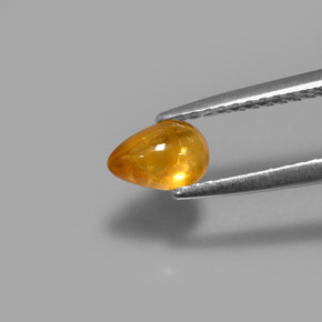 0.81 ct Yellow Sapphire Gemstone, Sapphire Gem in Pear Cabochon Shape for Sale.