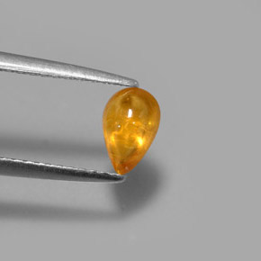0.81 ct Yellow Sapphire Stone, Natural Sapphire in Pear Cabochon Shape for Sale