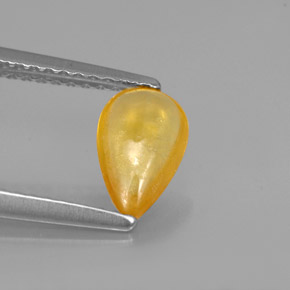 0.92 ct Gold Sapphire Stone, Natural Sapphire in Pear Cabochon Shape for Sale