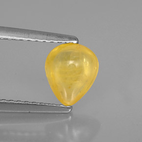 1.22 ct Yellow Sapphire Gemstone, Sapphire Gem in Pear Cabochon Shape for Sale.