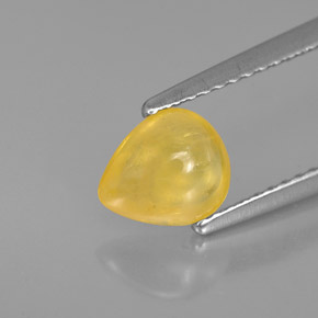 1.22 ct Yellow Sapphire Stone, Natural Sapphire in Pear Cabochon Shape for Sale