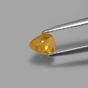 0.75 ct Yellow Sapphire Gemstone, Sapphire Gem in Pear Cabochon Shape for Sale.