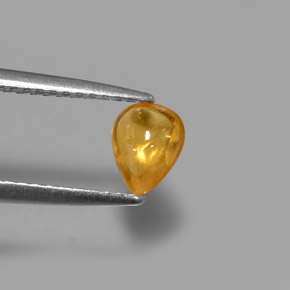 0.75 ct Yellow Sapphire Stone, Natural Sapphire in Pear Cabochon Shape for Sale