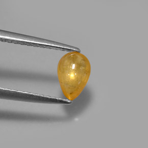 0.68 ct Yellow Sapphire Stone, Natural Sapphire in Pear Cabochon Shape for Sale