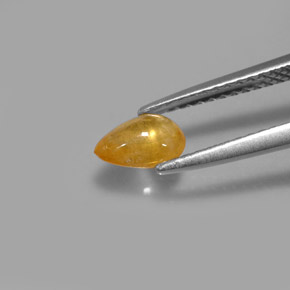 Sapphire Gemstone in 6.6 x 4.6 mm Size for Sale, Sapphire Stone in Yellow Golden Color