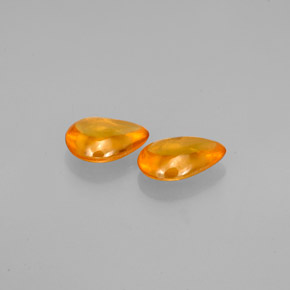 1.25 ct Orange Sapphire Gemstone, Sapphire Gem in Pear Cabochon Shape for Sale.