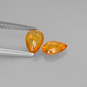 1.25 ct Orange Sapphire Stone, Natural Sapphire in Pear Cabochon Shape for Sale