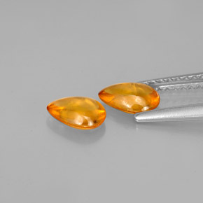 Sapphire Gemstone in 6.5 x 4.6 mm Size for Sale, Sapphire Stone in Yellow Orange Color