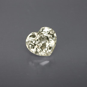 1.35 ct Yellow Sapphire Gemstone, Sapphire Gem in Heart Facet Shape for Sale.