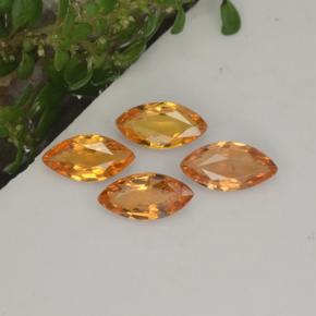 1.25 ctw Orange Sapphire Gemstones, Sapphire Gems in Marquise Facet Shape for Sale.
