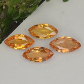 1.25 ctw Orange Sapphire Stones, Natural Sapphire in Marquise Facet Shape for Sale