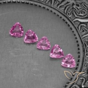 1.22 ctw Pink Sapphire Stones, Natural Sapphire in Trillion Facet Shape for Sale