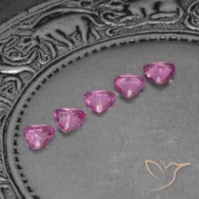 Sapphire Gemstones in 4 x 4 mm (calibrated) Size for Sale, Sapphire Stones in Deep Pink Color