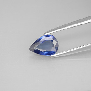 0.62 ct Blue Sapphire Gemstone, Sapphire Gem in Pear Facet Shape for Sale.