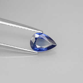0.62 ct Blue Sapphire Stone, Natural Sapphire in Pear Facet Shape for Sale