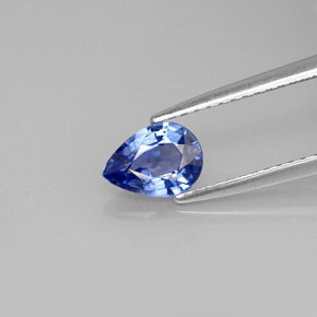 0.81 ct Blue Sapphire Gemstone, Sapphire Gem in Pear Facet Shape for Sale.
