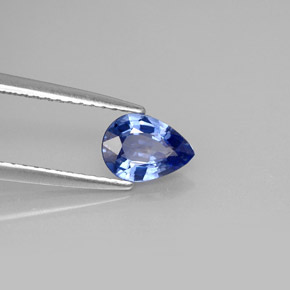 0.81 ct Blue Sapphire Stone, Natural Sapphire in Pear Facet Shape for Sale
