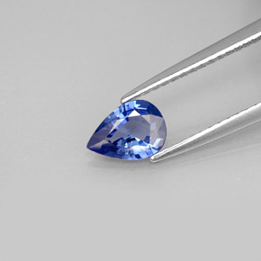 0.65 ct Blue Sapphire Gemstone, Sapphire Gem in Pear Facet Shape for Sale.