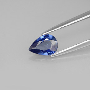 0.66 ct Blue Sapphire Gemstone, Sapphire Gem in Pear Facet Shape for Sale.