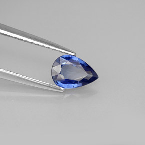 0.66 ct Blue Sapphire Stone, Natural Sapphire in Pear Facet Shape for Sale